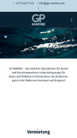 Vorschau der mobilen Webseite www.gp-marine.com, Marine- und Bootsmotoren mit Katalysator