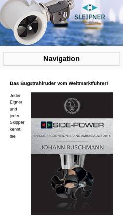 Vorschau der mobilen Webseite www.side-power.de, Side-Power Bugstrahlruder