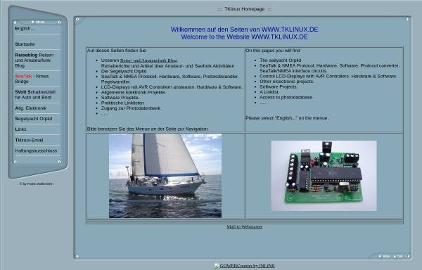 Vorschau von www.tklinux.de, Yacht Elektronic Selbstbau Hard & Software