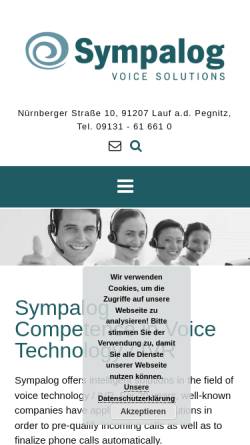 Vorschau der mobilen Webseite www.sympalog.de, Sympalog Voice Solutions GmbH