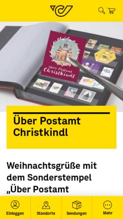 Vorschau der mobilen Webseite www.christkindl.at, Postamt Christkindl Österreich