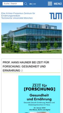 Vorschau der mobilen Webseite www.em.wzw.tum.de, Else Kröner-Fresenius-Zentrum für Ernährungsmedizin (EKFZ) an der TU München
