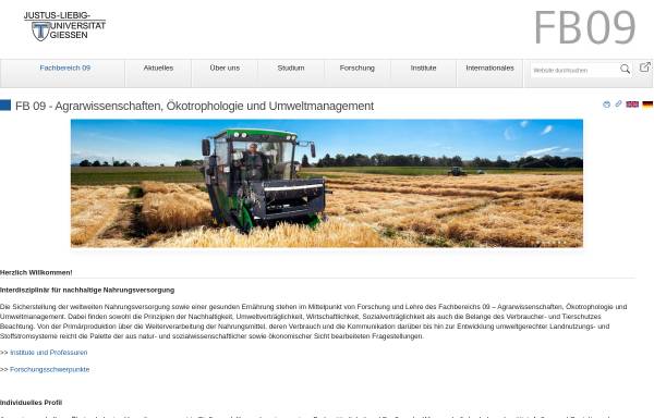 Fachbereich Agrarwissenschaften, Ökotrophologie und Umweltmanagement der Justus-Liebig-Universität Gießen
