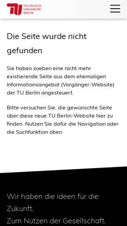 Vorschau der mobilen Webseite www.ige.tu-berlin.de, Innovationszentrum Technologien für Gesundheit und Ernährung (IGE) der TU Berlin