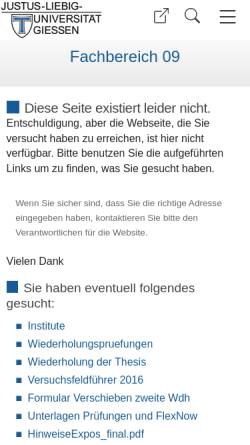 Vorschau der mobilen Webseite www.uni-giessen.de, Institut für Wirtschaftslehre des Haushalts und Verbrauchsforschung der Justus-Liebig-Universität Gießen