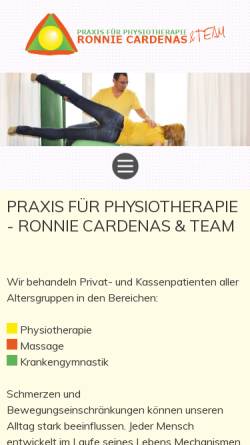 Vorschau der mobilen Webseite www.physiotherapie-cardenas.de, Physiotherapie Ronnie Cardenas
