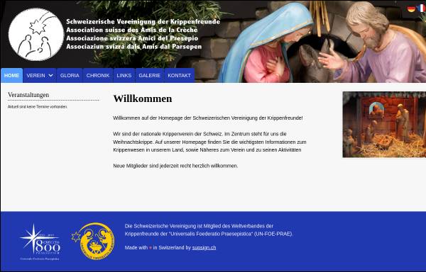 Vorschau von www.krippen.ch, Schweizerische Vereinigung der Krippenfreunde