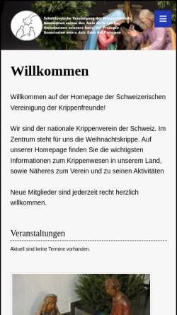 Vorschau der mobilen Webseite www.krippen.ch, Schweizerische Vereinigung der Krippenfreunde