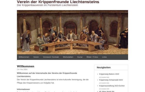 Vorschau von www.krippenfreunde.li, Verein der Krippenfreunde Liechtensteins