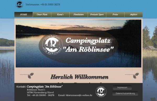 Vorschau von xn--camping-amrblinsee-n3b.de, Campingplatz am Röblinsee