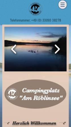 Vorschau der mobilen Webseite xn--camping-amrblinsee-n3b.de, Campingplatz am Röblinsee