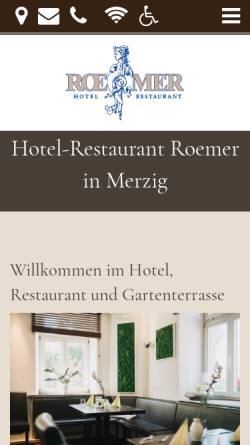 Vorschau der mobilen Webseite roemer-merzig.de, Hotel Restaurant Roemer