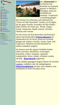 Vorschau der mobilen Webseite www.johanneshof24.de, Johanneshof Klaus Johannes Wehingen