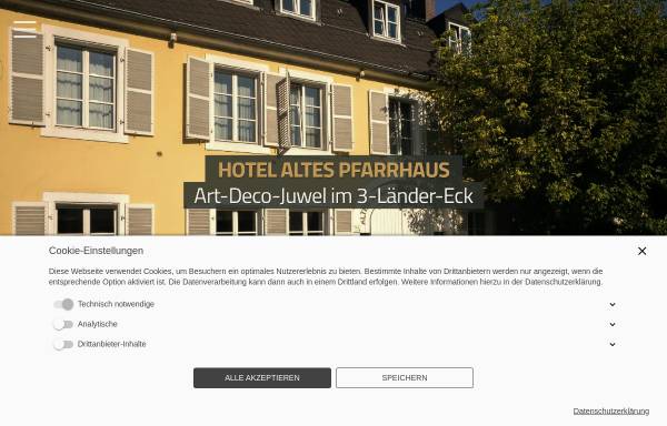 Vorschau von www.altespfarrhaus.de, Hotel Restaurant Altes Pfarrhaus Beaumarais