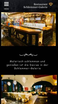 Vorschau der mobilen Webseite www.schlemmer-galerie.de, Restaurant Schlemmer Galerie