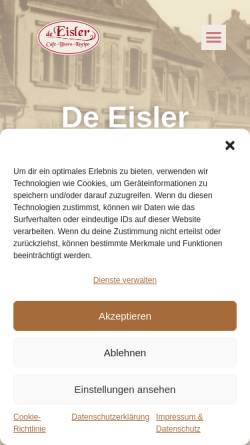 Vorschau der mobilen Webseite de-eisler.de, Eislers Bierstube Monika Stolz