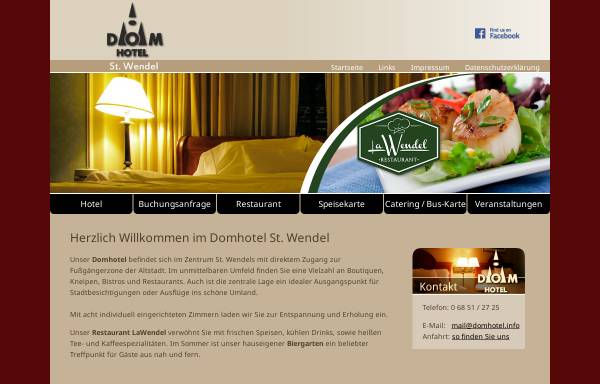 Vorschau von www.domhotel-st-wendel.de, Domhotel und Restaurant Dionysos
