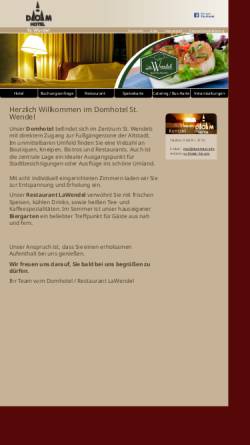 Vorschau der mobilen Webseite www.domhotel-st-wendel.de, Domhotel und Restaurant Dionysos