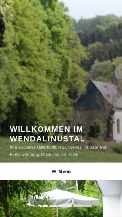 Vorschau der mobilen Webseite www.wendalinustal.de, Ferienwohnung Wendalinustal Christa Peter