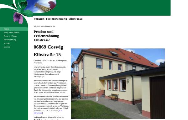 Vorschau von www.pension-ferienwohnung-elbstrasse.de, Pension- und Ferienwohnung Elbstrasse