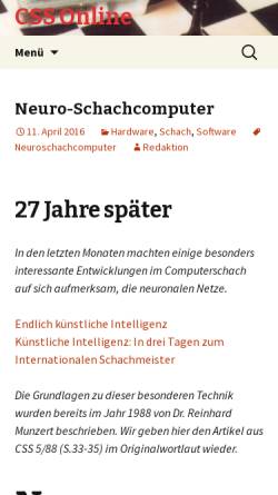 Vorschau der mobilen Webseite computerschach.de, Computerschach und Spiele