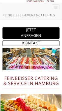 Vorschau der mobilen Webseite www.feinbeisser.de, Feinbeisser Catering