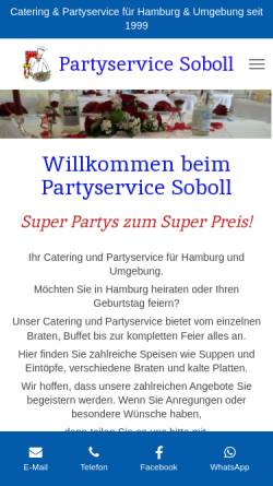 Vorschau der mobilen Webseite www.partyservice-soboll-hamburg.de, Partyservice Erik Soboll