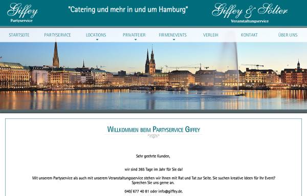 Vorschau von www.giffey.de, Partyservice Giffey