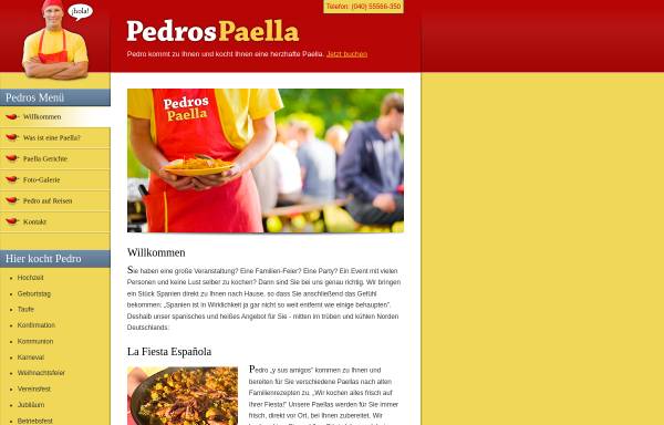 Vorschau von www.pedros-paella.de, Pedros Paella - Event-Cooking