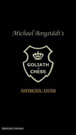 Vorschau der mobilen Webseite www.goliathchess.de, Goliath Chess