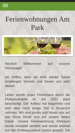 Vorschau der mobilen Webseite www.fewo-bad-neuenahr.de, Ferienwohnung Am Park