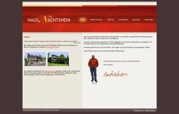 Vorschau von www.hausnachtsheim.de, Ferienwohnungen Nachtsheim