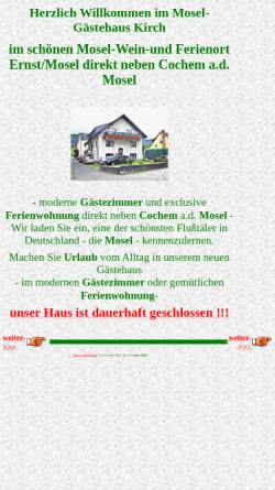 Vorschau der mobilen Webseite www.cochem-mosel.com, Gästehaus Kirch