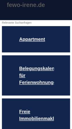 Vorschau der mobilen Webseite www.fewo-irene.de, Ferienwohnung Irene