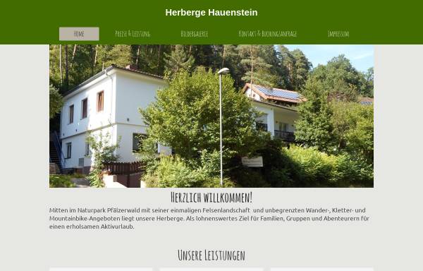 Vorschau von www.herberge-hauenstein.de, Herberge Hauenstein