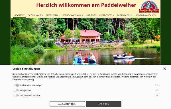 Vorschau von www.paddelweiher.de, Paddelweiher-Hütte