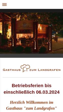 Vorschau der mobilen Webseite www.zumlandgrafen.de, Gasthaus 
