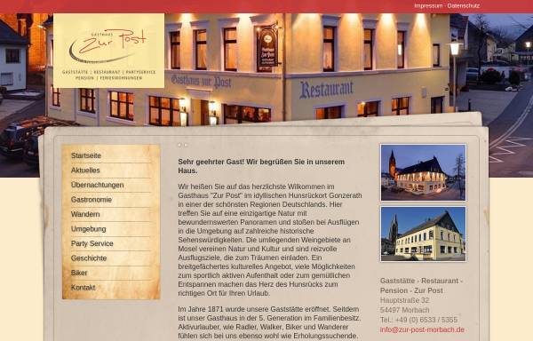 Vorschau von www.zur-post-morbach.de, Gasthof-Restaurant Zur Post