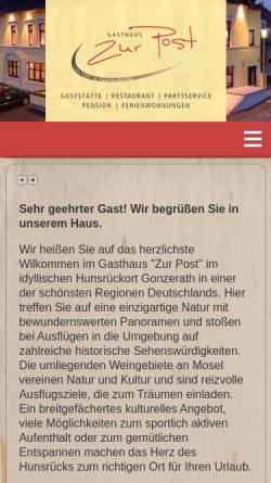 Vorschau der mobilen Webseite www.zur-post-morbach.de, Gasthof-Restaurant Zur Post