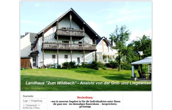 Vorschau von www.zum-wildbach.com, Landhaus Zum Wildbach