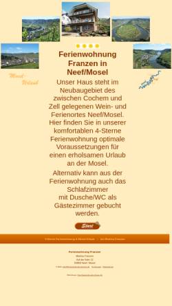 Vorschau der mobilen Webseite www.ferienwohnung-franzen.de, Ferienwohnung Franzen