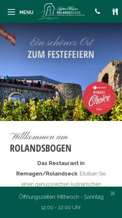 Vorschau der mobilen Webseite www.rolandsbogen.de, Restaurant Rolandsbogen