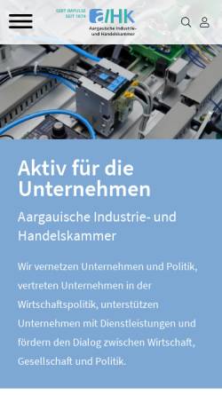 Vorschau der mobilen Webseite www.aihk.ch, Aargauische Industriekammer und Handelskammer