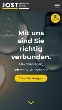 Vorschau der mobilen Webseite www.jost.ch, Jost Elektronik
