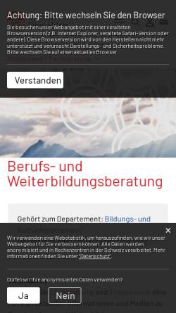 Vorschau der mobilen Webseite www.berufsberatung-ow.ch, Berufs- und Weiterbildungsberatung des Kantons Obwalden