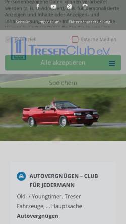 Vorschau der mobilen Webseite www.treser-audi.de, Treser - Audi