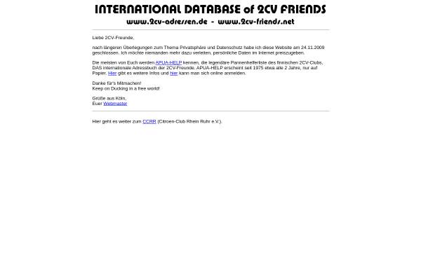 Vorschau von www.2cv-friends.net, International Database of 2CV Friends