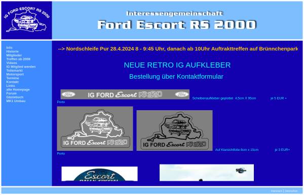 Vorschau von www.igrs2000.de, Interessengemeinschaft Ford Escort RS 2000