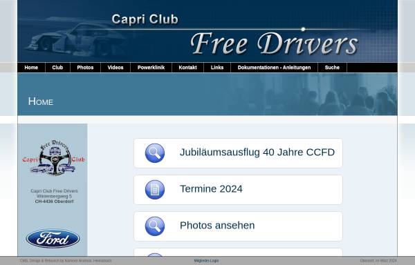 Vorschau von www.capriclubfreedrivers.ch, Capri Club Freedrivers
