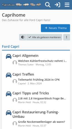 Vorschau der mobilen Webseite www.caprihome.de, Caprihome.de